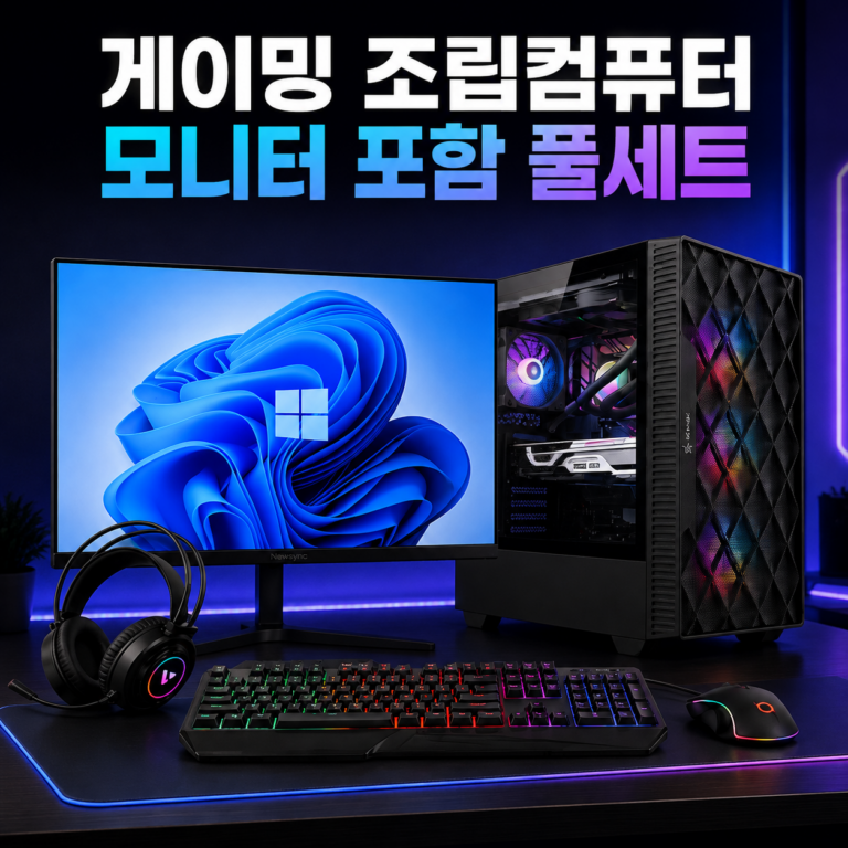 피씨오픈플레이어 게이밍 조립컴퓨터 모니터 키보드 풀세트